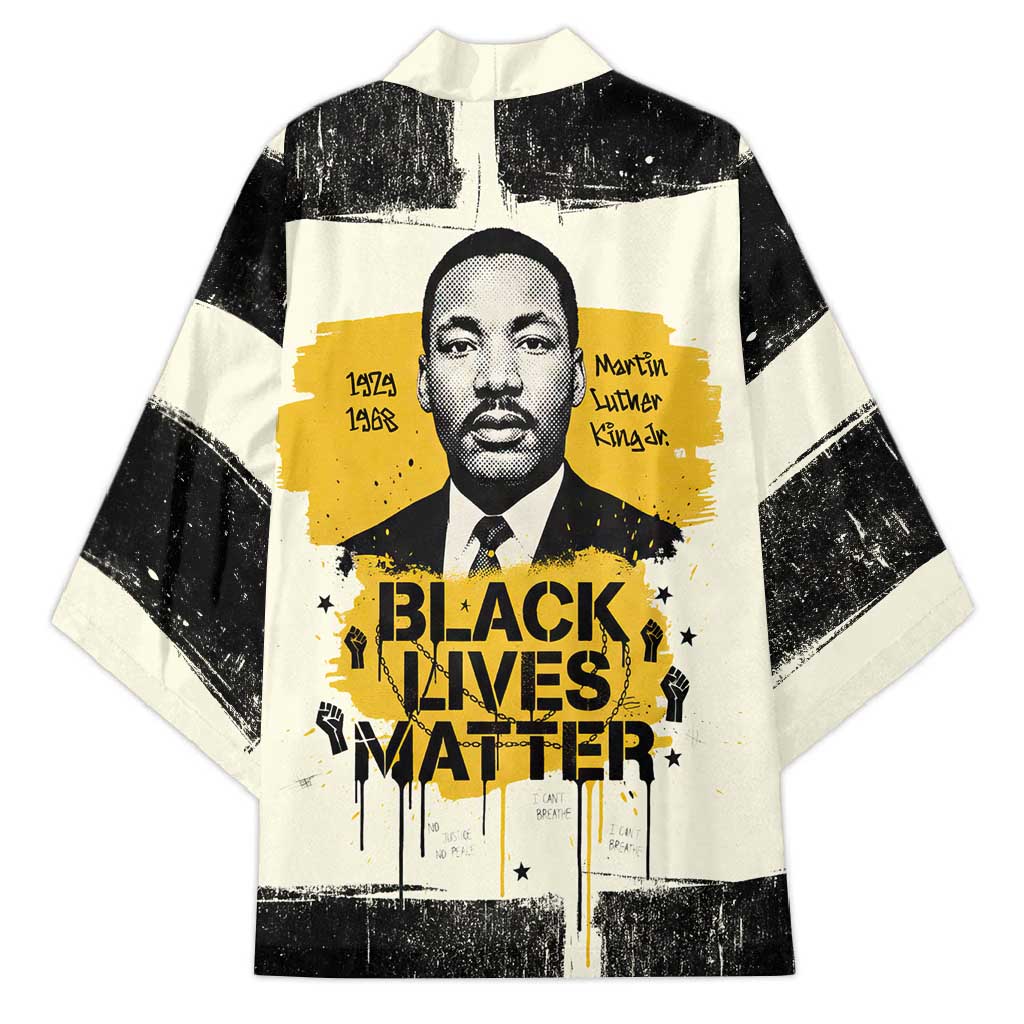 Martin Luther King Jr Kimono Black Lives Matter Street Art Portrait Civil Rights Tribute Bold Striped - African Pride