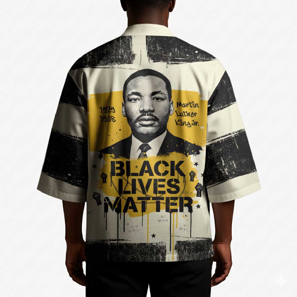 Martin Luther King Jr Kimono Black Lives Matter Street Art Portrait Civil Rights Tribute Bold Striped - African Pride