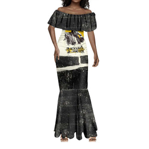 Martin Luther King Jr Mermaid Dress Black Lives Matter Street Art Portrait Civil Rights Tribute Bold Striped TS04