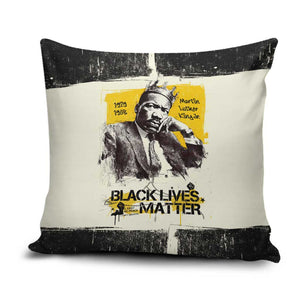 Martin Luther King Jr Pillow Cover Black Lives Matter Street Art Portrait Civil Rights Tribute Bold Striped - African Pride
