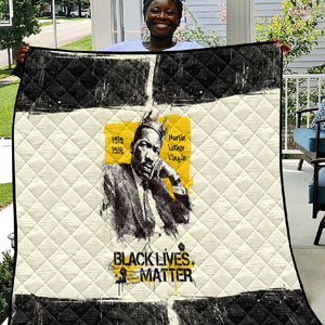 Martin Luther King Jr Quilt Black Lives Matter Street Art Portrait Civil Rights Tribute Bold Striped - African Pride