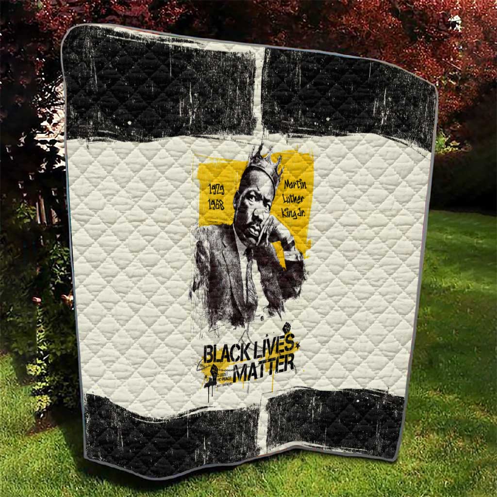 Martin Luther King Jr Quilt Black Lives Matter Street Art Portrait Civil Rights Tribute Bold Striped - African Pride