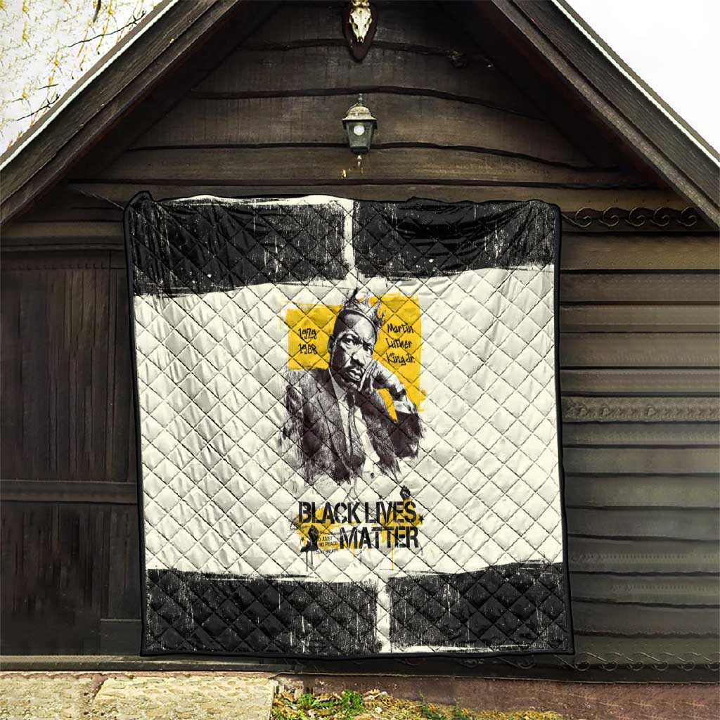 Martin Luther King Jr Quilt Black Lives Matter Street Art Portrait Civil Rights Tribute Bold Striped - African Pride