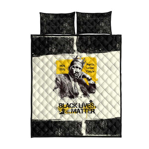 Martin Luther King Jr Quilt Bed Set Black Lives Matter Street Art Portrait Civil Rights Tribute Bold Striped - African Pride