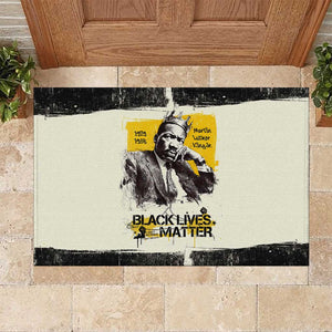 Martin Luther King Jr Rubber Doormat Black Lives Matter Street Art Portrait Civil Rights Tribute Bold Striped - African Pride