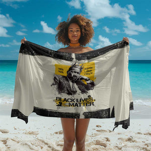 Martin Luther King Jr Sarong Black Lives Matter Street Art Portrait Civil Rights Tribute Bold Striped - African Pride