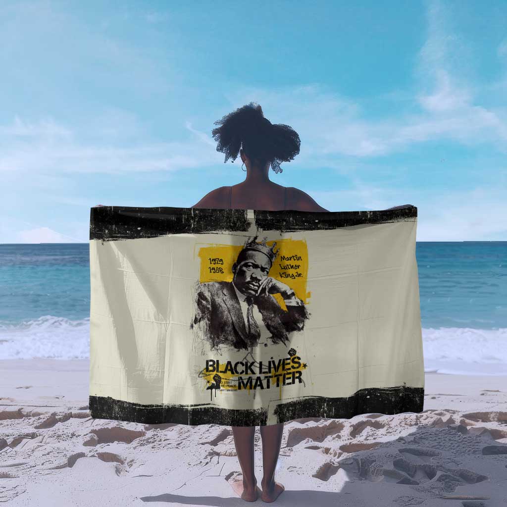 Martin Luther King Jr Sarong Black Lives Matter Street Art Portrait Civil Rights Tribute Bold Striped - African Pride