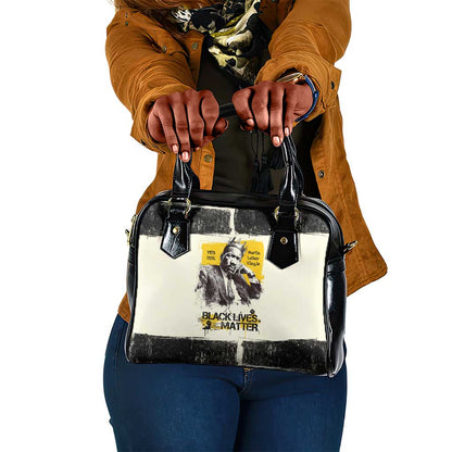 Martin Luther King Jr Shoulder Handbag Black Lives Matter Street Art Portrait Civil Rights Tribute Bold Striped - African Pride