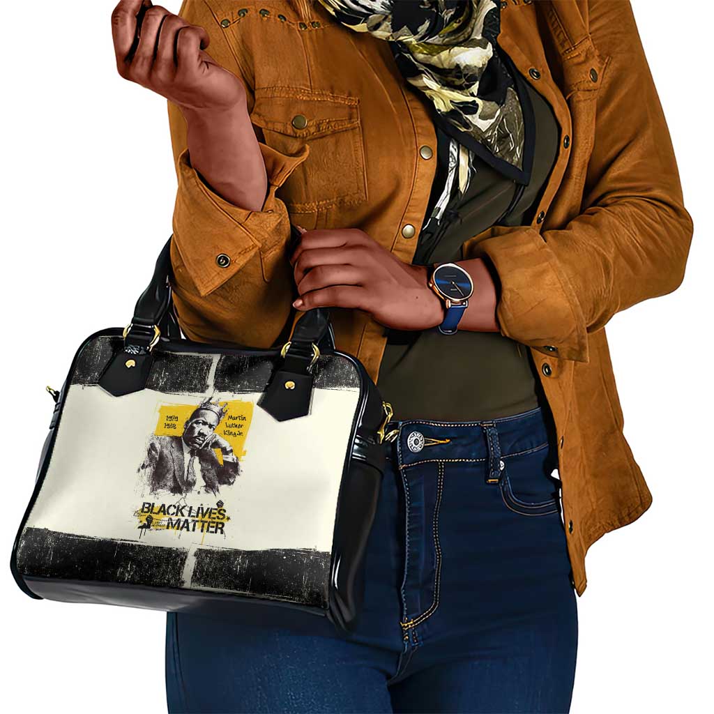 Martin Luther King Jr Shoulder Handbag Black Lives Matter Street Art Portrait Civil Rights Tribute Bold Striped - African Pride