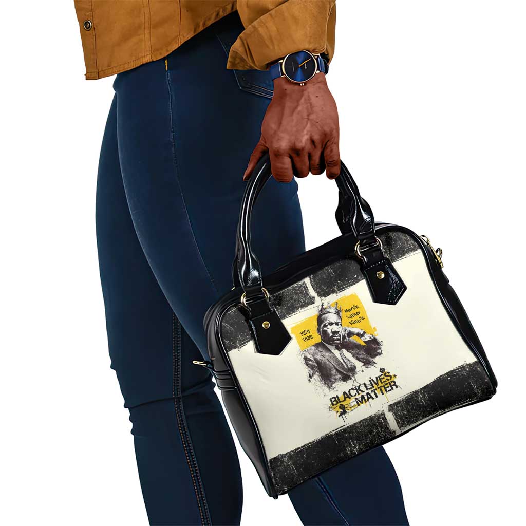 Martin Luther King Jr Shoulder Handbag Black Lives Matter Street Art Portrait Civil Rights Tribute Bold Striped - African Pride