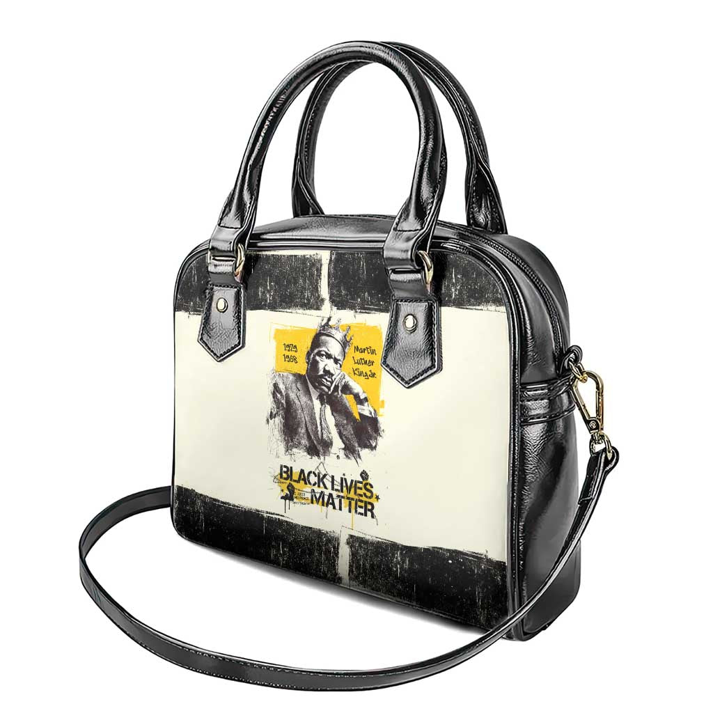 Martin Luther King Jr Shoulder Handbag Black Lives Matter Street Art Portrait Civil Rights Tribute Bold Striped - African Pride