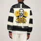 Martin Luther King Jr Sleeve Zip Bomber Jacket Black Lives Matter Street Art Portrait Civil Rights Tribute Bold Striped - African Pride