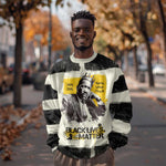 Martin Luther King Jr Sweatshirt Black Lives Matter Street Art Portrait Civil Rights Tribute Bold Striped - African Pride