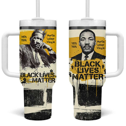 Martin Luther King Jr Tumbler With Handle Black Lives Matter Street Art Portrait Civil Rights Tribute Bold Striped - African Pride