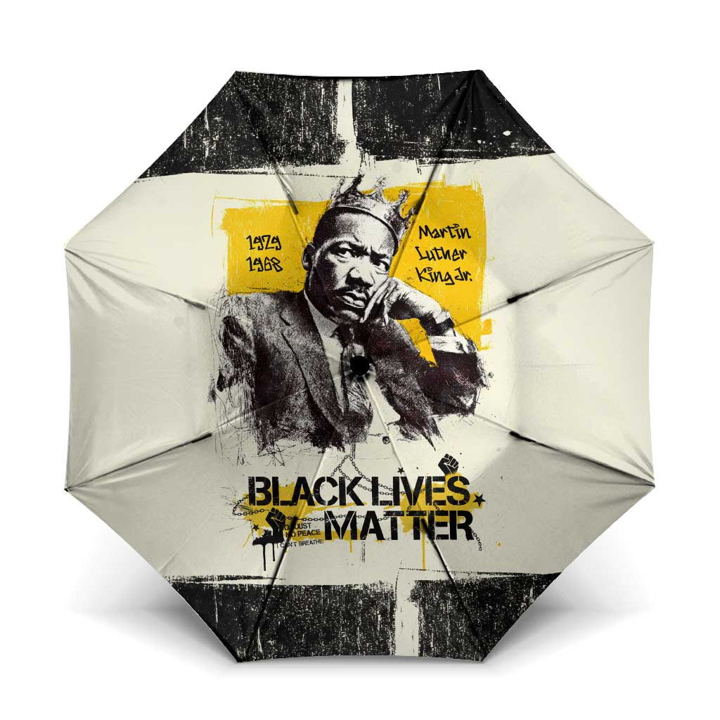 Martin Luther King Jr Umbrella Black Lives Matter Street Art Portrait Civil Rights Tribute Bold Striped - African Pride