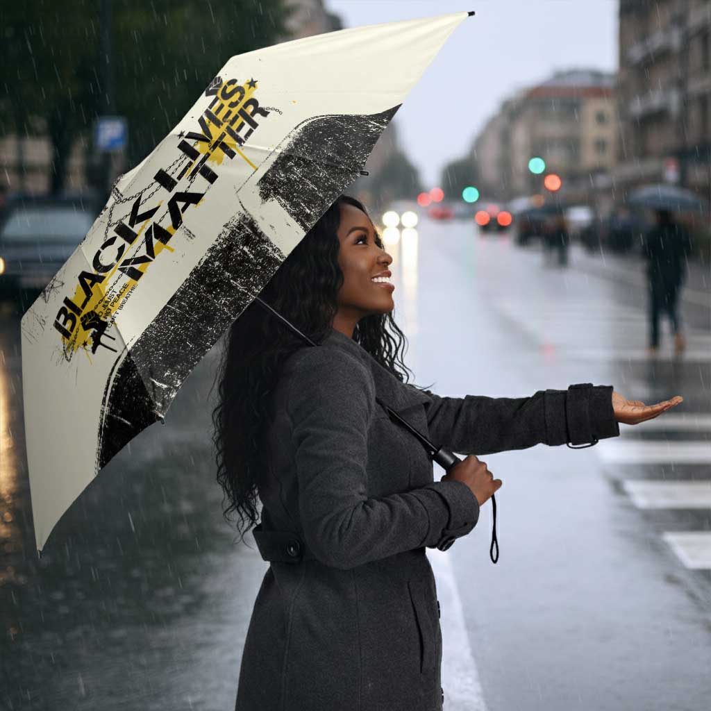 Martin Luther King Jr Umbrella Black Lives Matter Street Art Portrait Civil Rights Tribute Bold Striped - African Pride