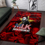 MLK Day Area Rug Martin Luther King Jr Tribute American Flag Lettering - African Pride