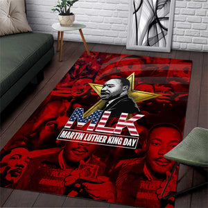 MLK Day Area Rug Martin Luther King Jr Tribute American Flag Lettering - African Pride