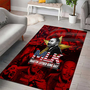 MLK Day Area Rug Martin Luther King Jr Tribute American Flag Lettering - African Pride