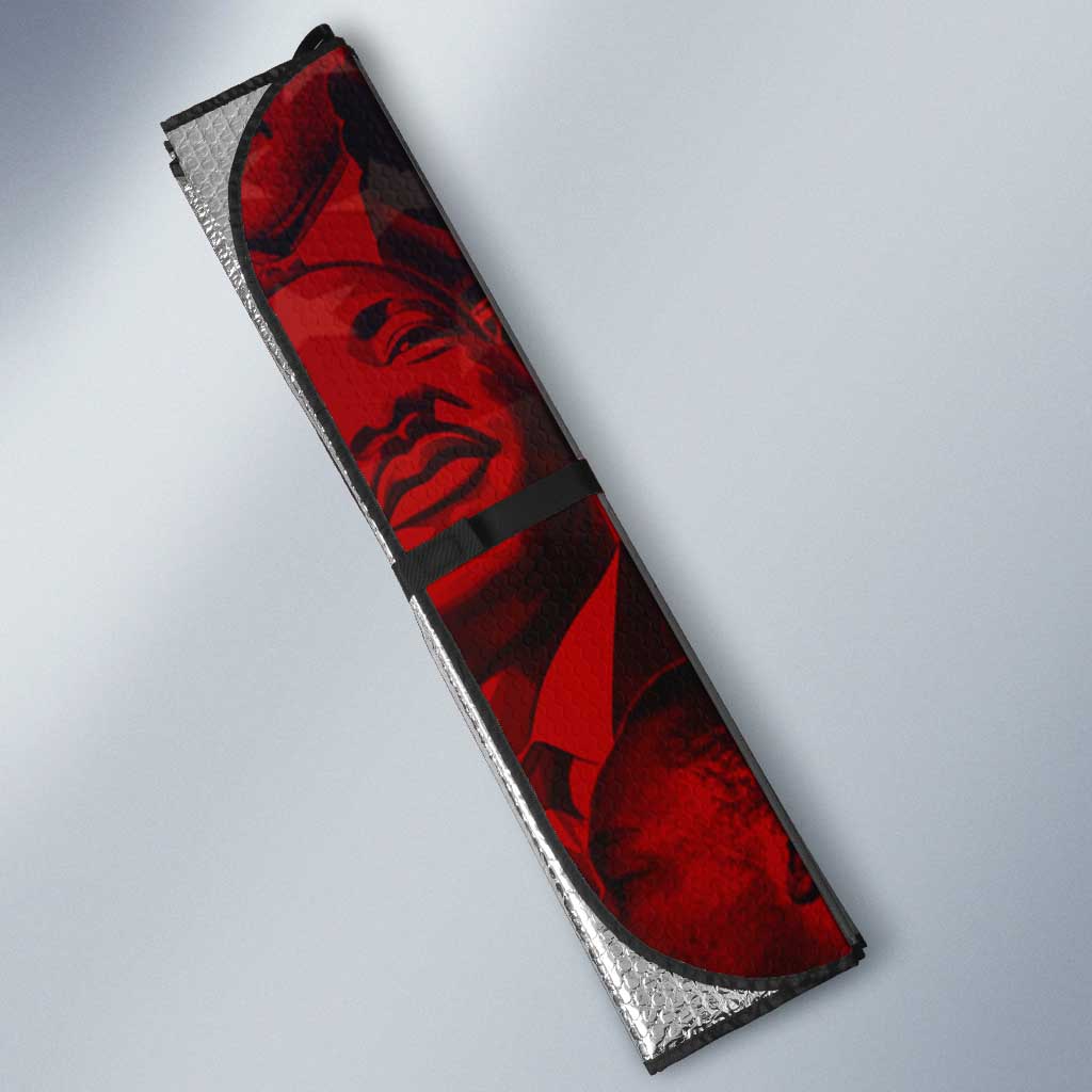 MLK Day Auto Sun Shade Martin Luther King Jr Tribute American Flag Lettering - African Pride