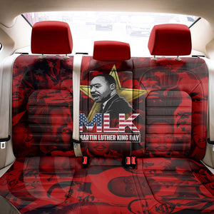 MLK Day Back Car Seat Cover Martin Luther King Jr Tribute American Flag Lettering - African Pride