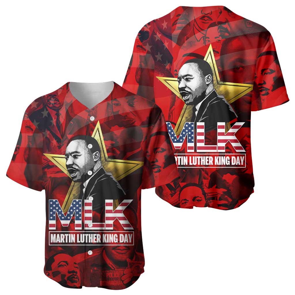 MLK Day Baseball Jersey Martin Luther King Jr Tribute American Flag Lettering TS04