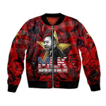 MLK Day Bomber Jacket Martin Luther King Jr Tribute American Flag Lettering - African Pride
