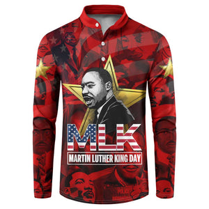 MLK Day Button Sweatshirt Martin Luther King Jr Tribute American Flag Lettering