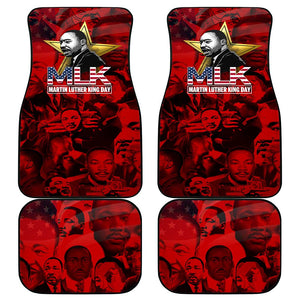 MLK Day Car Mats Martin Luther King Jr Tribute American Flag Lettering - African Pride