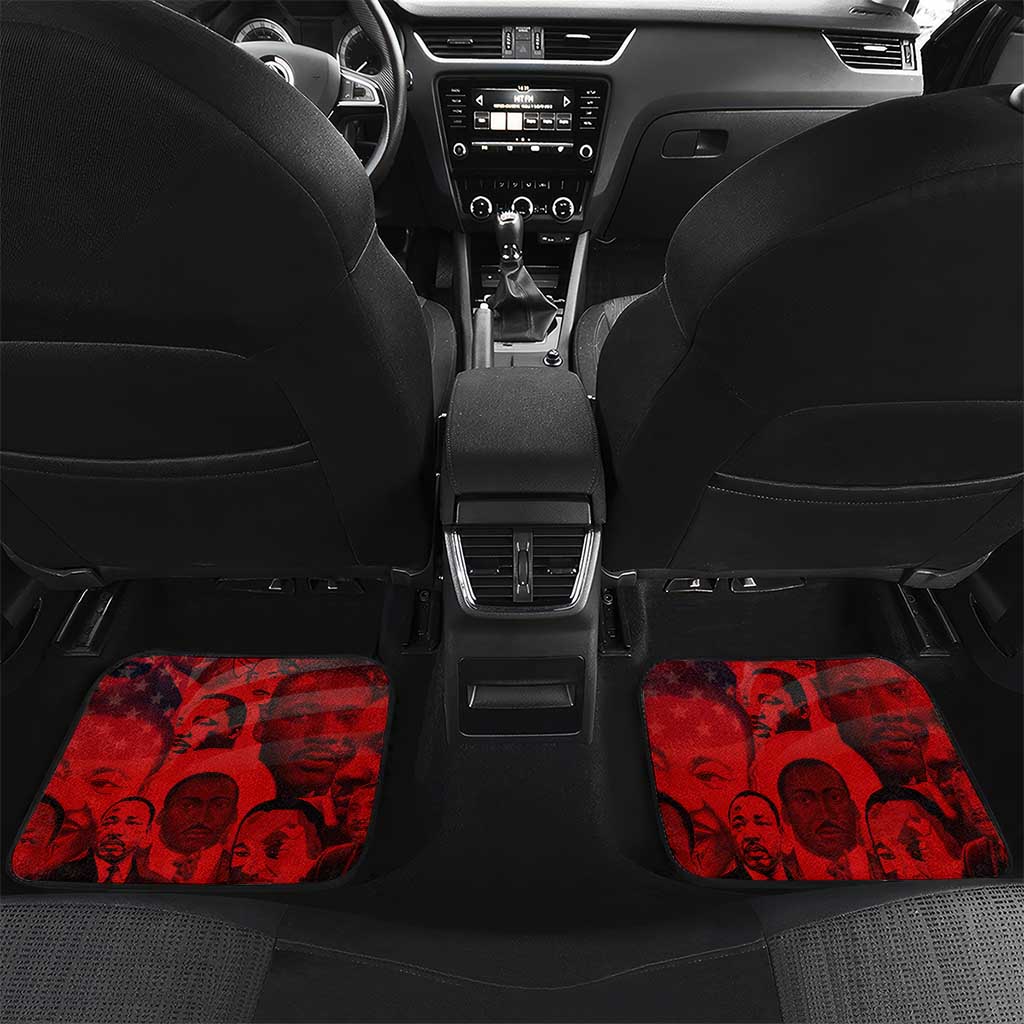 MLK Day Car Mats Martin Luther King Jr Tribute American Flag Lettering - African Pride