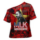 MLK Day Cross Shoulder Shirt Martin Luther King Jr Tribute American Flag Lettering - African Pride