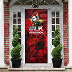 MLK Day Door Cover Martin Luther King Jr Tribute American Flag Lettering - African Pride