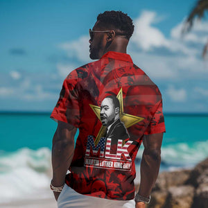 MLK Day Hawaiian Shirt Martin Luther King Jr Tribute American Flag Lettering TS04