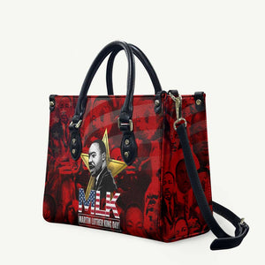 MLK Day Leather Bag Martin Luther King Jr Tribute American Flag Lettering - African Pride