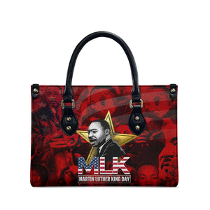 MLK Day Leather Bag Martin Luther King Jr Tribute American Flag Lettering - African Pride