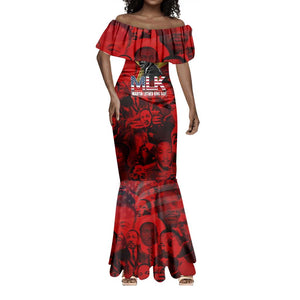 MLK Day Mermaid Dress Martin Luther King Jr Tribute American Flag Lettering TS04