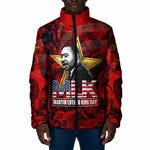 MLK Day Padded Jacket Martin Luther King Jr Tribute American Flag Lettering - African Pride