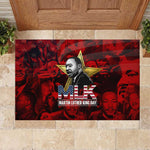 MLK Day Rubber Doormat Martin Luther King Jr Tribute American Flag Lettering - African Pride