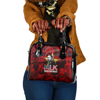 MLK Day Shoulder Handbag Martin Luther King Jr Tribute American Flag Lettering - African Pride