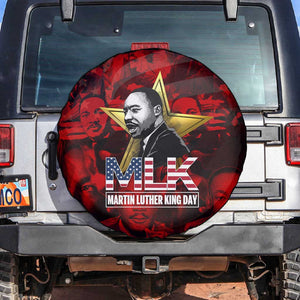 MLK Day Spare Tire Cover Martin Luther King Jr Tribute American Flag Lettering - African Pride