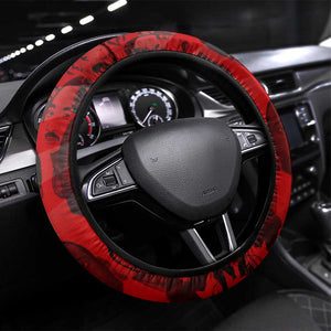 MLK Day Steering Wheel Cover Martin Luther King Jr Tribute American Flag Lettering - African Pride
