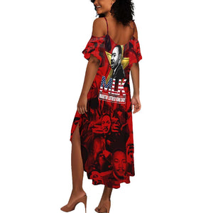 MLK Day Summer Maxi Dress Martin Luther King Jr Tribute American Flag Lettering TS04