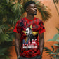 MLK Day T shirt Martin Luther King Jr Tribute American Flag Lettering TS04