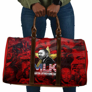MLK Day Travel Bag Martin Luther King Jr Tribute American Flag Lettering - African Pride