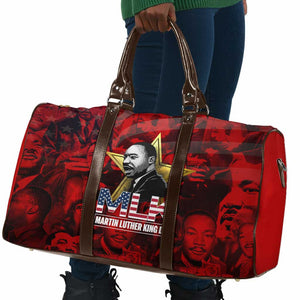 MLK Day Travel Bag Martin Luther King Jr Tribute American Flag Lettering - African Pride