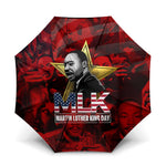 MLK Day Umbrella Martin Luther King Jr Tribute American Flag Lettering - African Pride