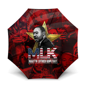 MLK Day Umbrella Martin Luther King Jr Tribute American Flag Lettering - African Pride