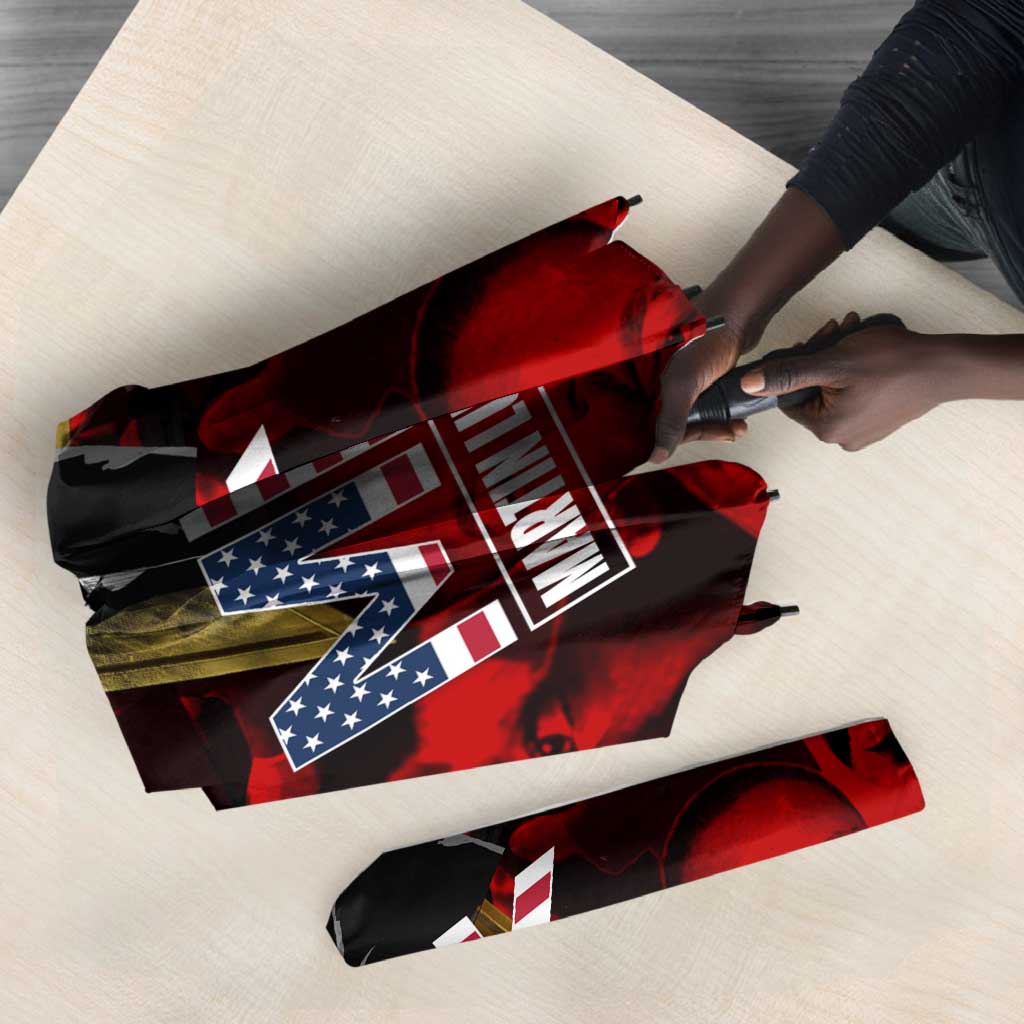 MLK Day Umbrella Martin Luther King Jr Tribute American Flag Lettering - African Pride
