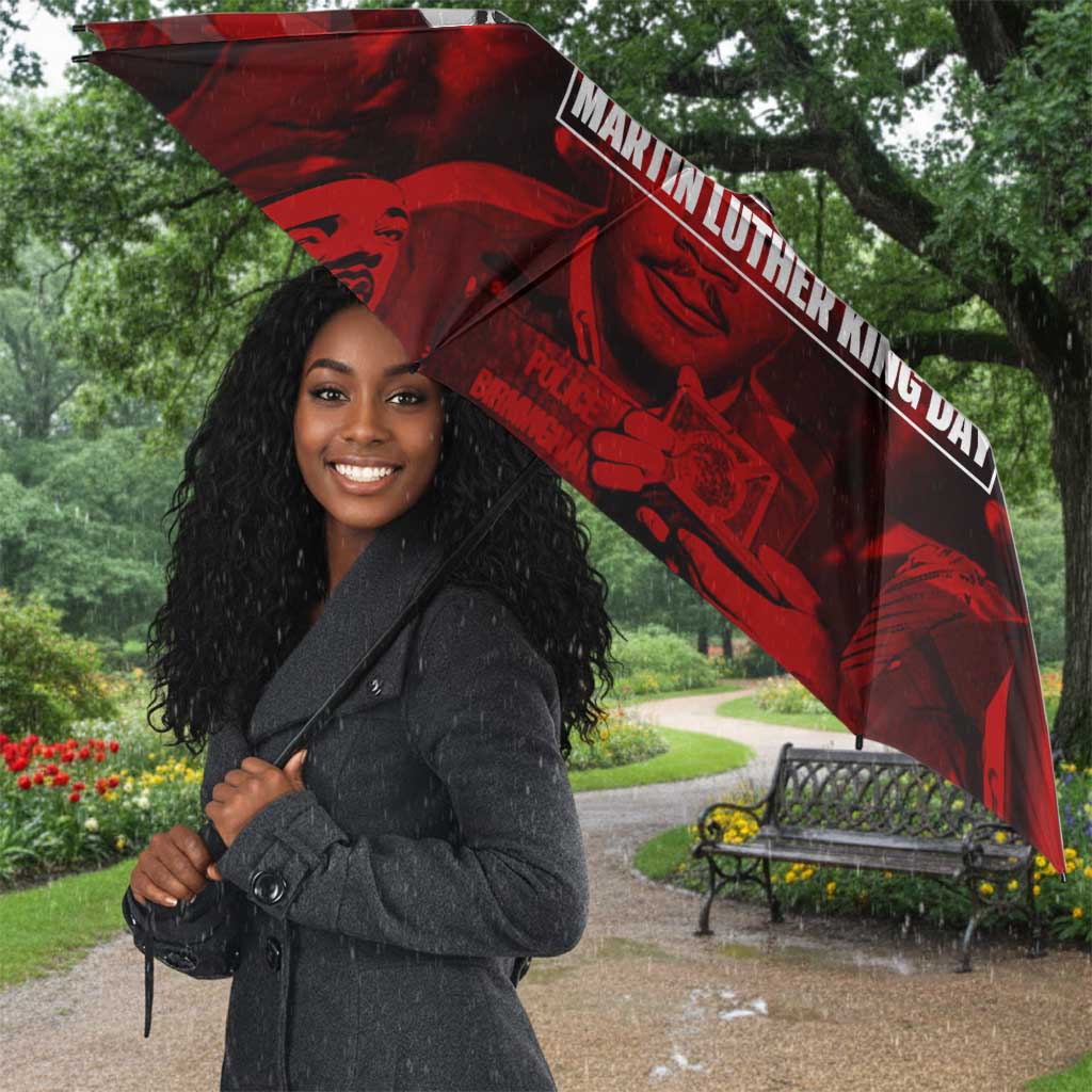 MLK Day Umbrella Martin Luther King Jr Tribute American Flag Lettering - African Pride