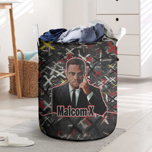Malcolm X Laundry Basket Street Art Style Portrait Quote The Future Belongs to Those Who Prepare Civil Rights Tribute - African Pride